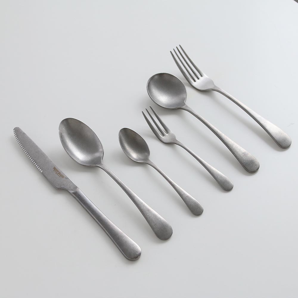 스텐 무광 커트러리 6종 양식 디너 스푼 샐러드 파스타 포크 스테이크 나이프