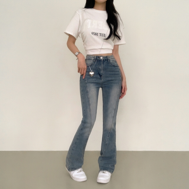[🌺봄시즌🌺/기장선택] 클래스 완벽라인 절개 부츠컷 청바지 딥워싱 부츠컷 데님팬츠 상세 이미지 6