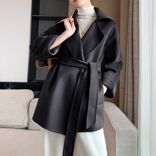 울100코트 가을 여성  지블링 핸드메이드 럭셔리코트 하객룩 베이지 반코트