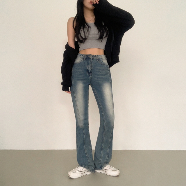 [🌺봄시즌🌺/기장선택] 클래스 완벽라인 절개 부츠컷 청바지 딥워싱 부츠컷 데님팬츠 상세 이미지 15
