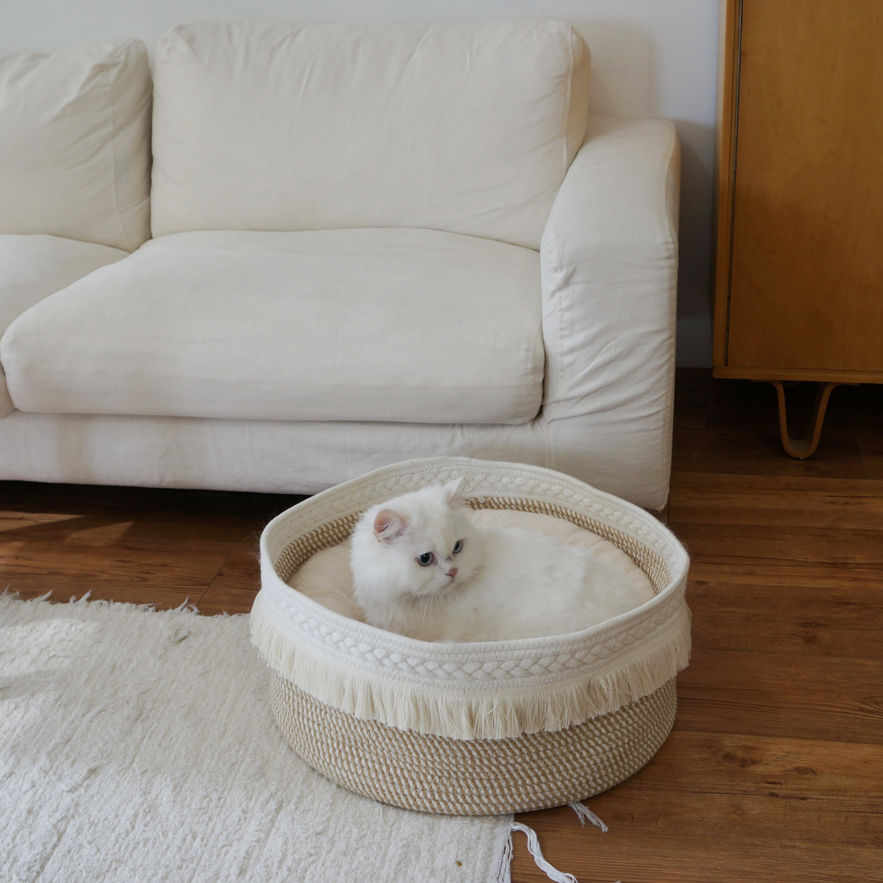 고양이 숨숨집 강아지 집 바구니 방석 포함