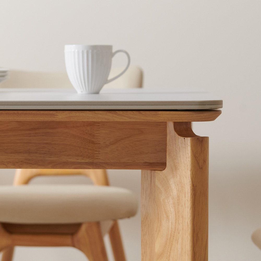 수림 원목 포세린 세라믹식탁 세트 4인용 테이블 단품, 1400mm, 네추럴