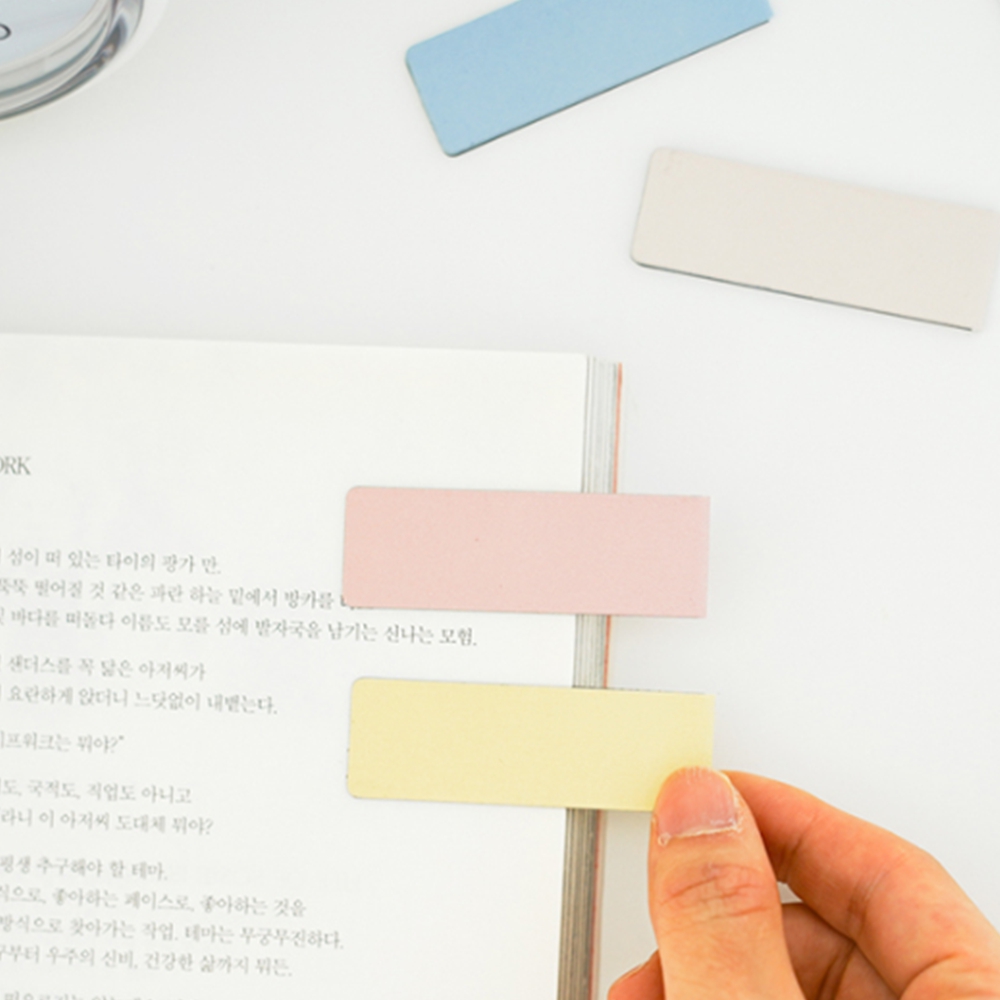 파스텔 자석 북마커 문제집 페이지 표시 북클립 책갈피 15P - 상품 이미지