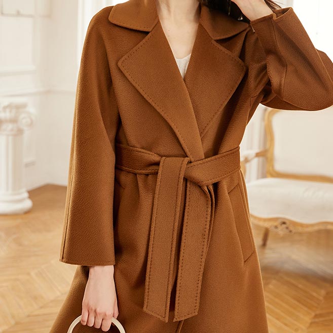 울100코트 가을 여성  지블링 핸드메이드 럭셔리코트 하객룩 베이지 반코트