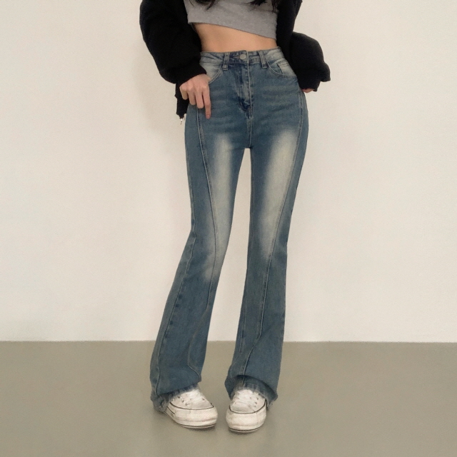 [🌺봄시즌🌺/기장선택] 클래스 완벽라인 절개 부츠컷 청바지 딥워싱 부츠컷 데님팬츠 상세 이미지 14