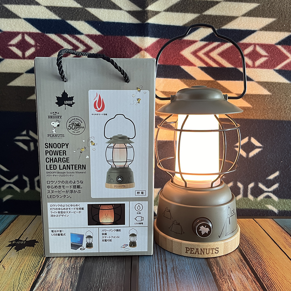 로고스 스누피 LED 랜턴 캠핑 충전식 휴대용 차박 조명 호롱불 무드등