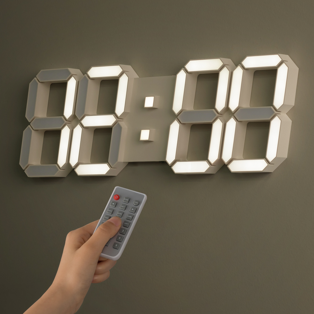 플라이토 코드리스 무선 인테리어 3D LED 벽시계 38cm 2종+건전지3개 이미지 3