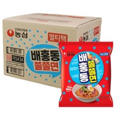 농심 배홍동 쫄쫄면 129g x 32개 박스 도매 대용량 식자재 건면 배흥동 32봉 - 상품 이미지
