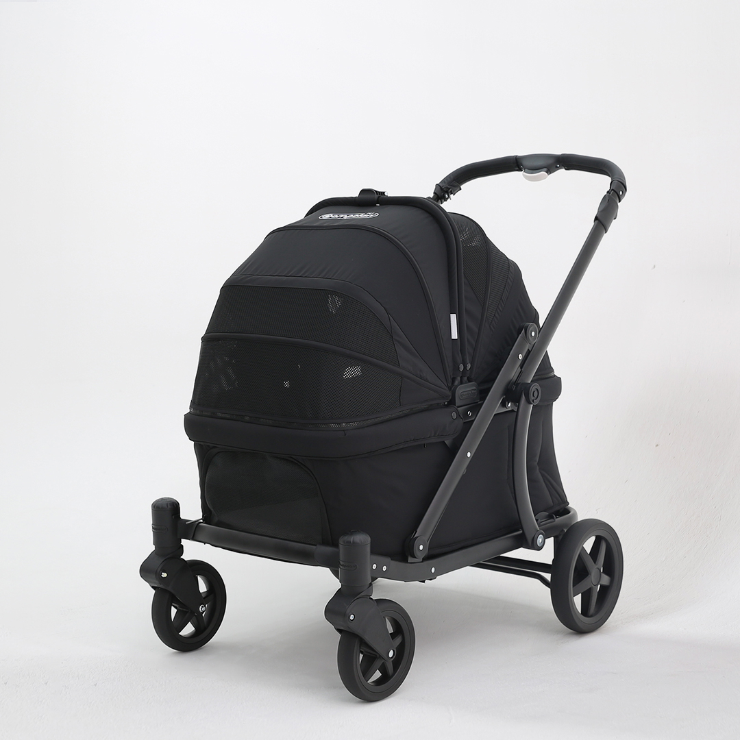 폼포라펫 클래식 웨건 애견 강아지유모차 펫웨건 다견 저상형 개모차