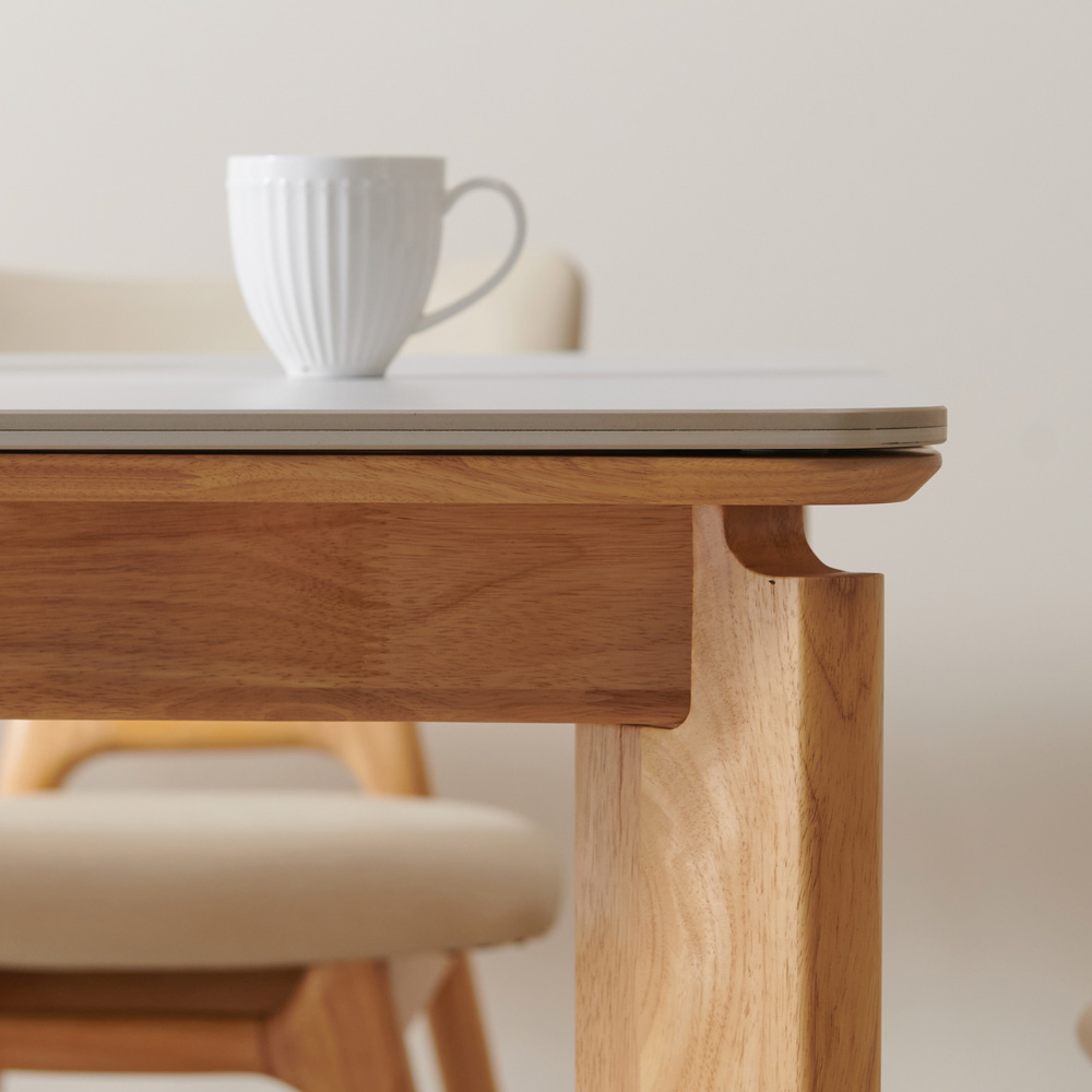 수림 원목 포세린 세라믹식탁 세트 6인용 포쉐린 테이블 단품, 1800mm, 네추럴