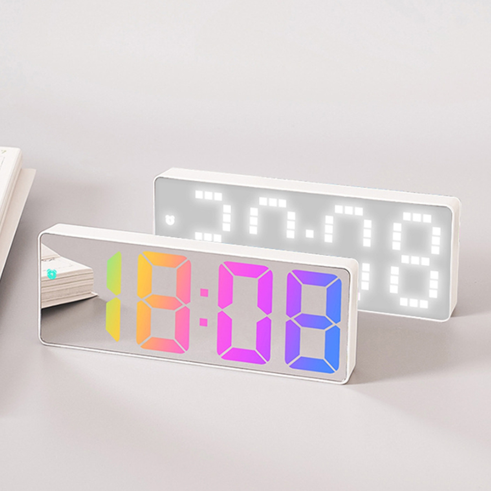 LED 전자 탁상시계 인테리어 무소음 캘린더 온도 알람시계 - 상품 이미지