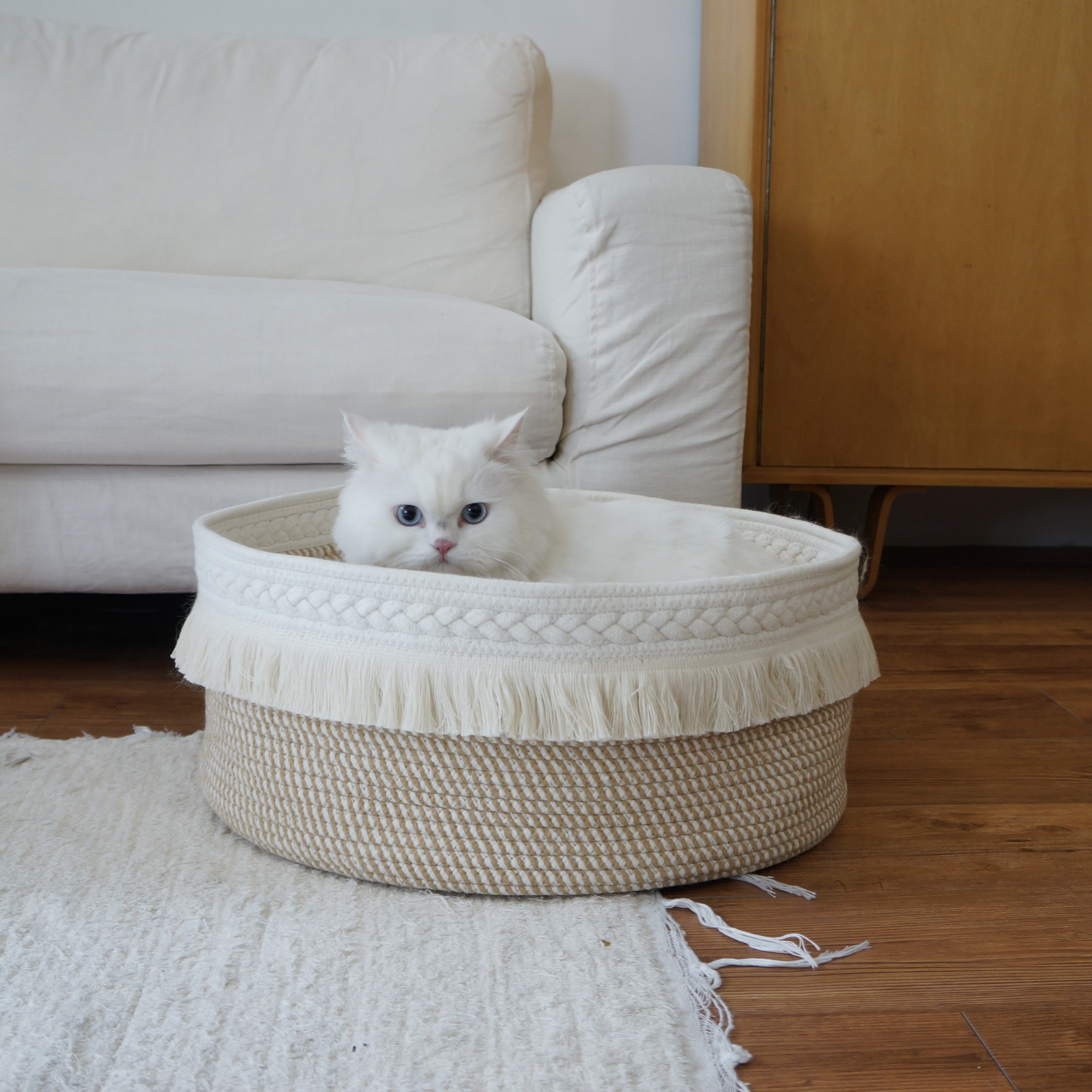 고양이 숨숨집 강아지 집 바구니 방석 포함