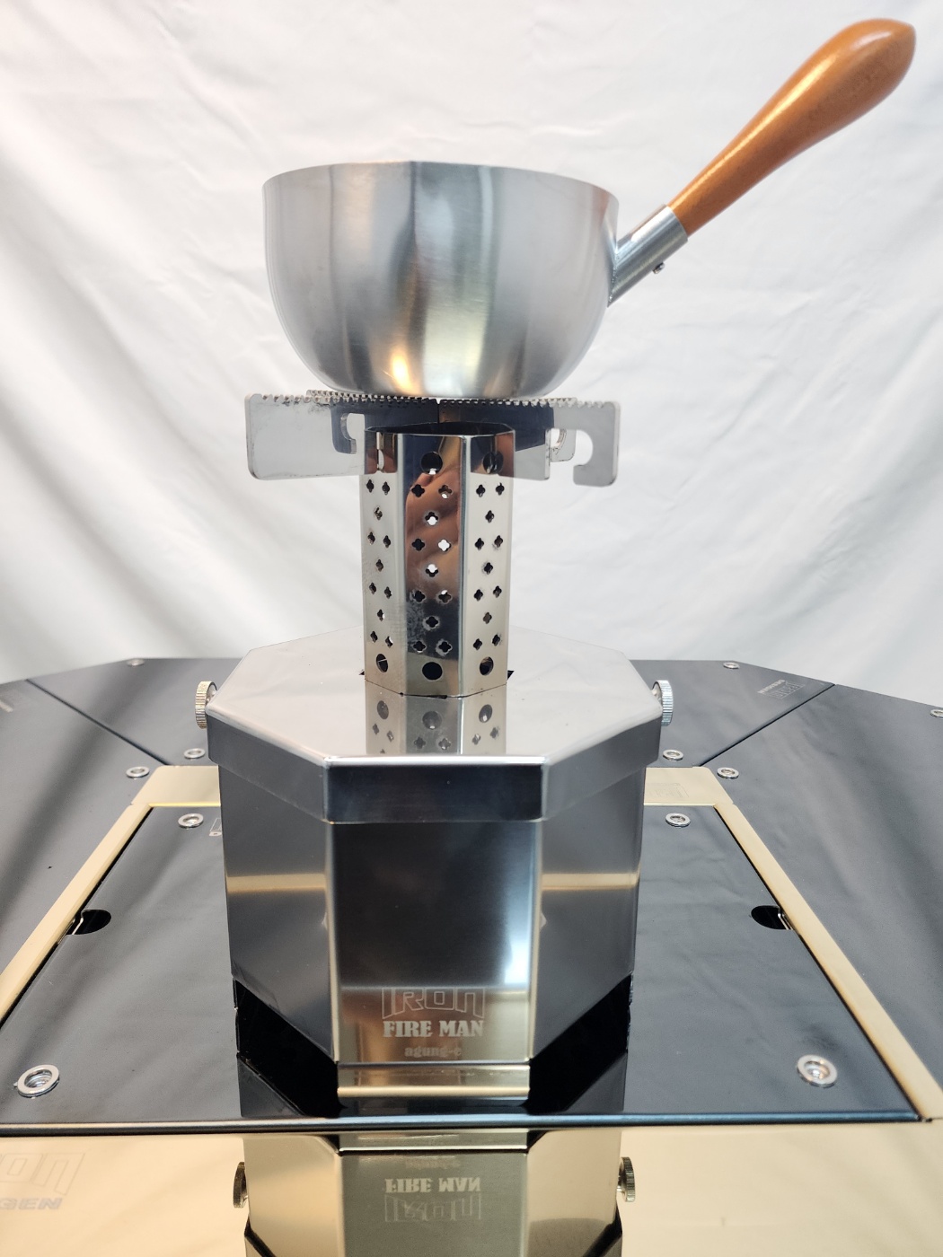 아이언디자인 아궁이 에탄올/알콜/펠릿 이중연소 올스텐 소형 불멍 캠핑 스토브