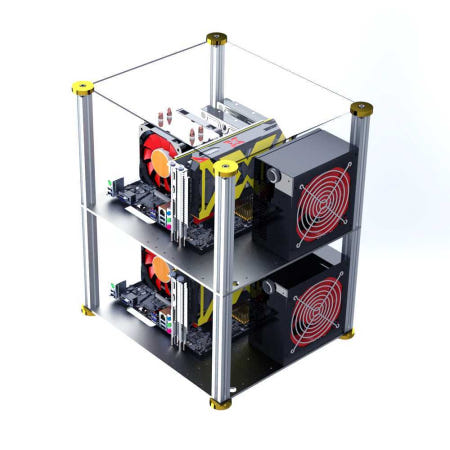 컴퓨터 오픈형 본체 케이스 PC 개방형 아크릴 2단