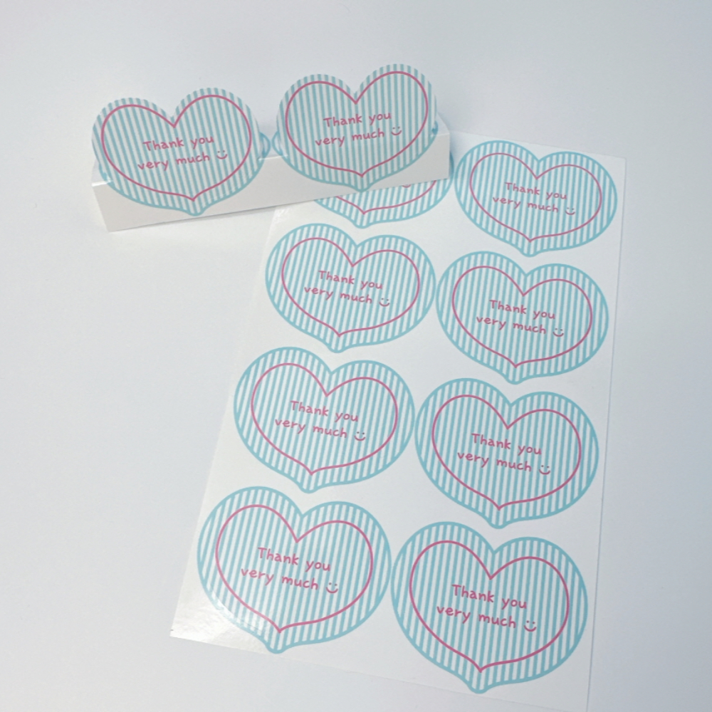땡큐 하트 스티커 구디백 답례품 선물 포장 하트통통 스티커 제품 이미지