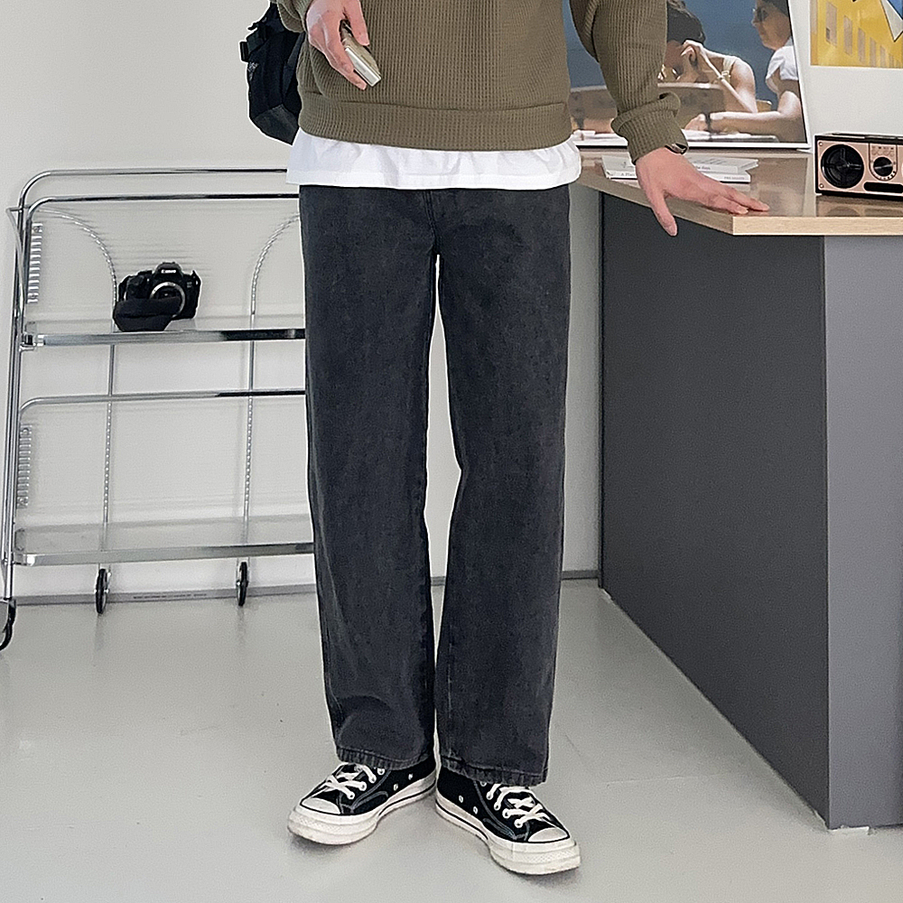 남자와이드청바지 빅사이즈 데님 남성밴딩팬츠 남자청바지