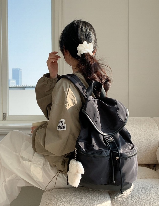 가벼운 경량 나일론 포켓 스트링 백팩 여행 캐쥬얼 가방 - 상세 이미지 2