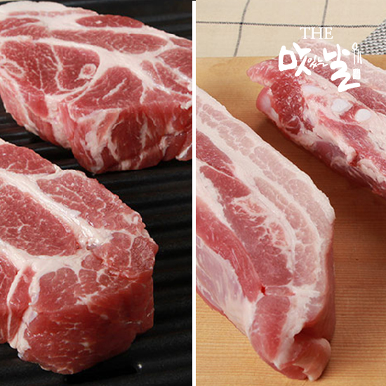 보성녹돈 냉장 1등급 삼겹살500g+목살500g(구이/수육용) : 더맛있는날