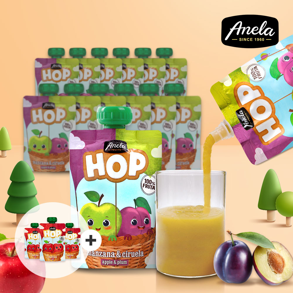 짜먹는 아넬라 HOP 생푸룬 과일퓨레 14팩+HOP사과 3팩