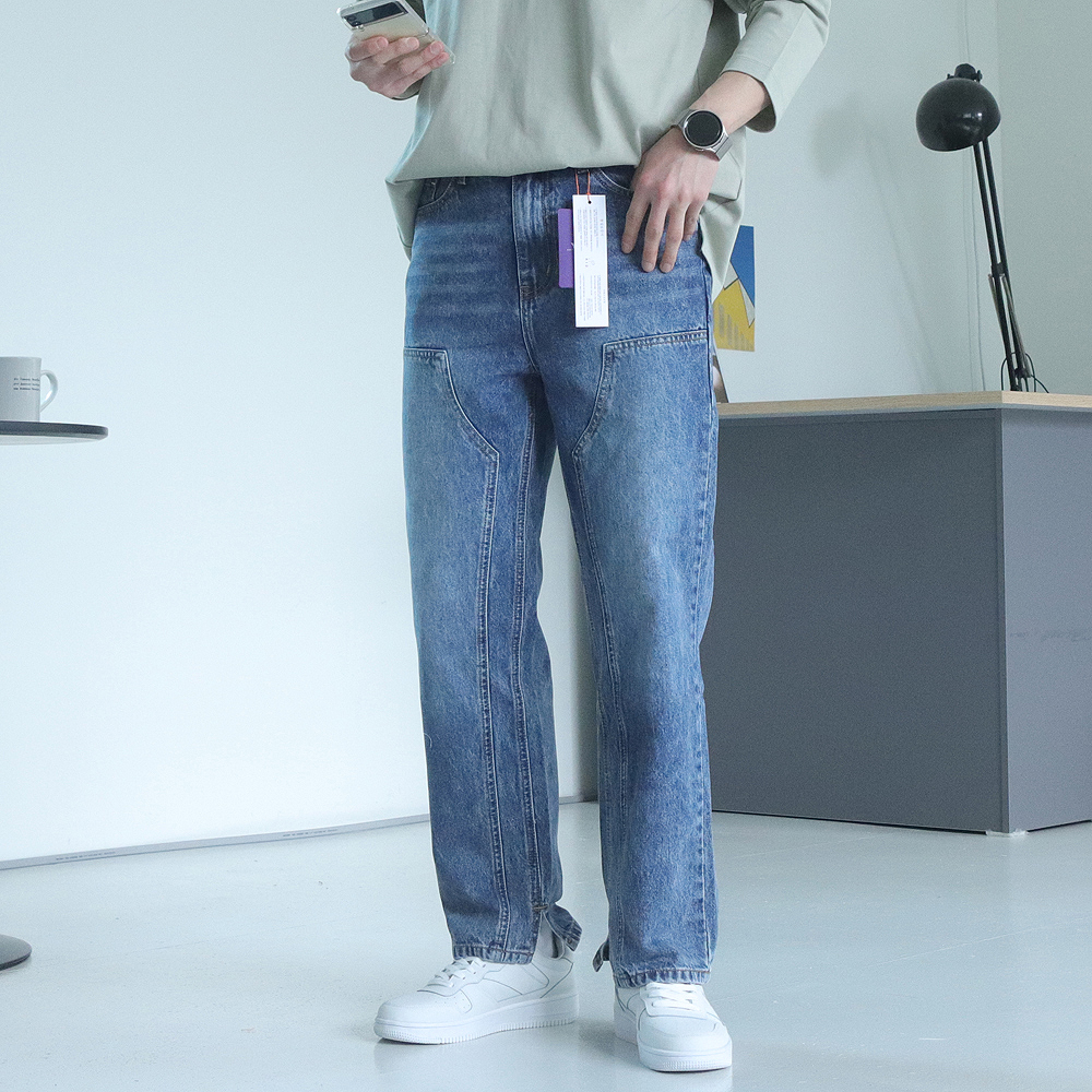 남자청바지 빅사이즈 일자핏 테이퍼드핏 청바지 - 상세 이미지 2