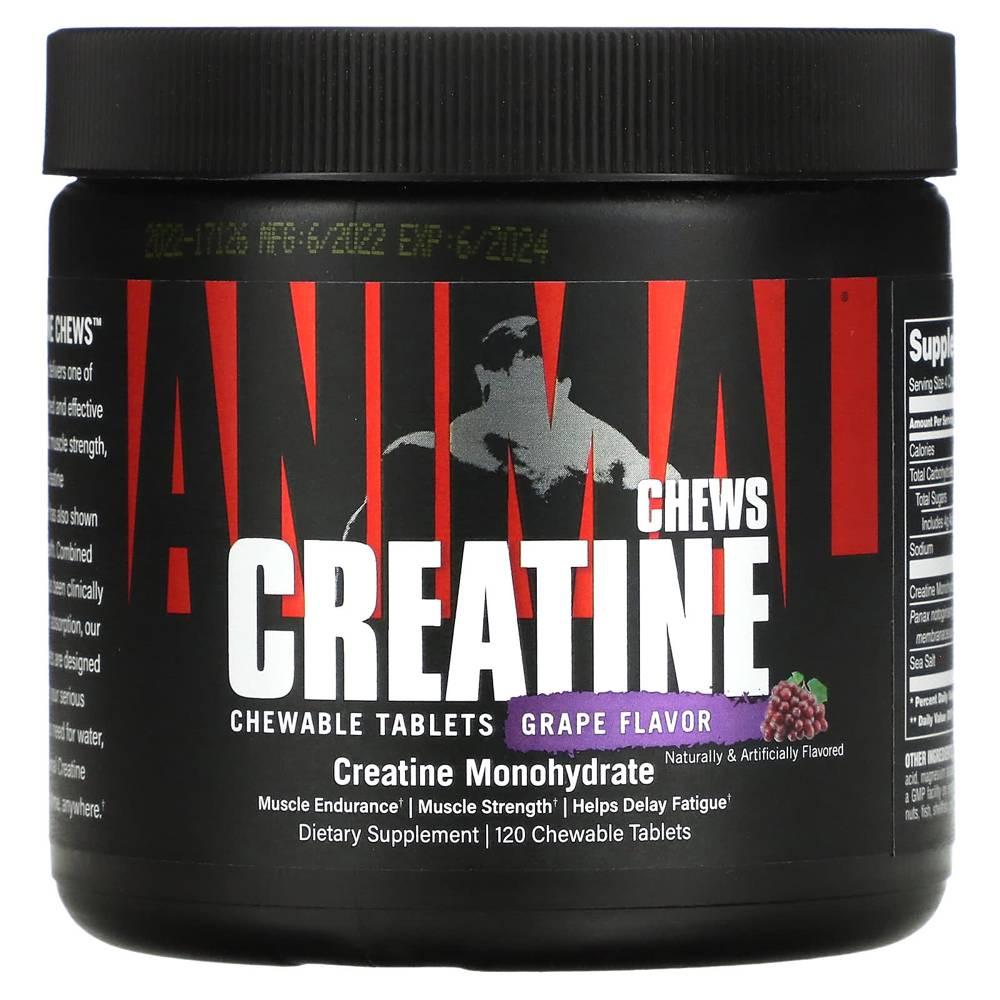 애니멀 Animal, 크레아틴 Chews, Grape, 120 츄러블 타블렛 Creatine - 상품 이미지