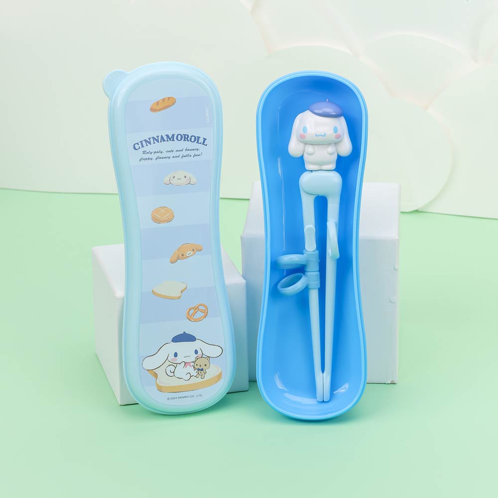 릴팡더스틱 맥스 아기 유아 교정 젓가락 1단계 오른손용 수저케이스세트 2P 시나모롤 산리오 캐릭터 - 상세 이미지 2