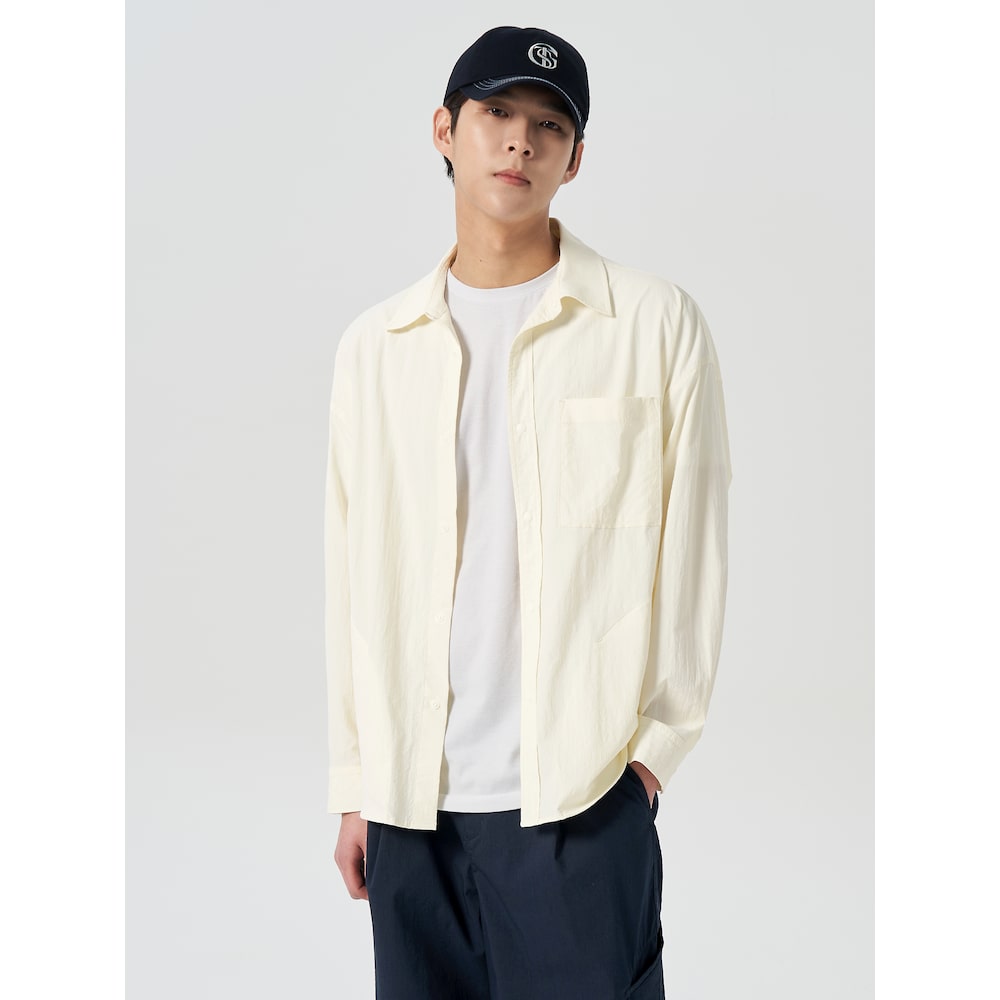 남성 나일론 오버핏 셔켓  아이보리 (264364CY10) : 에잇세컨즈