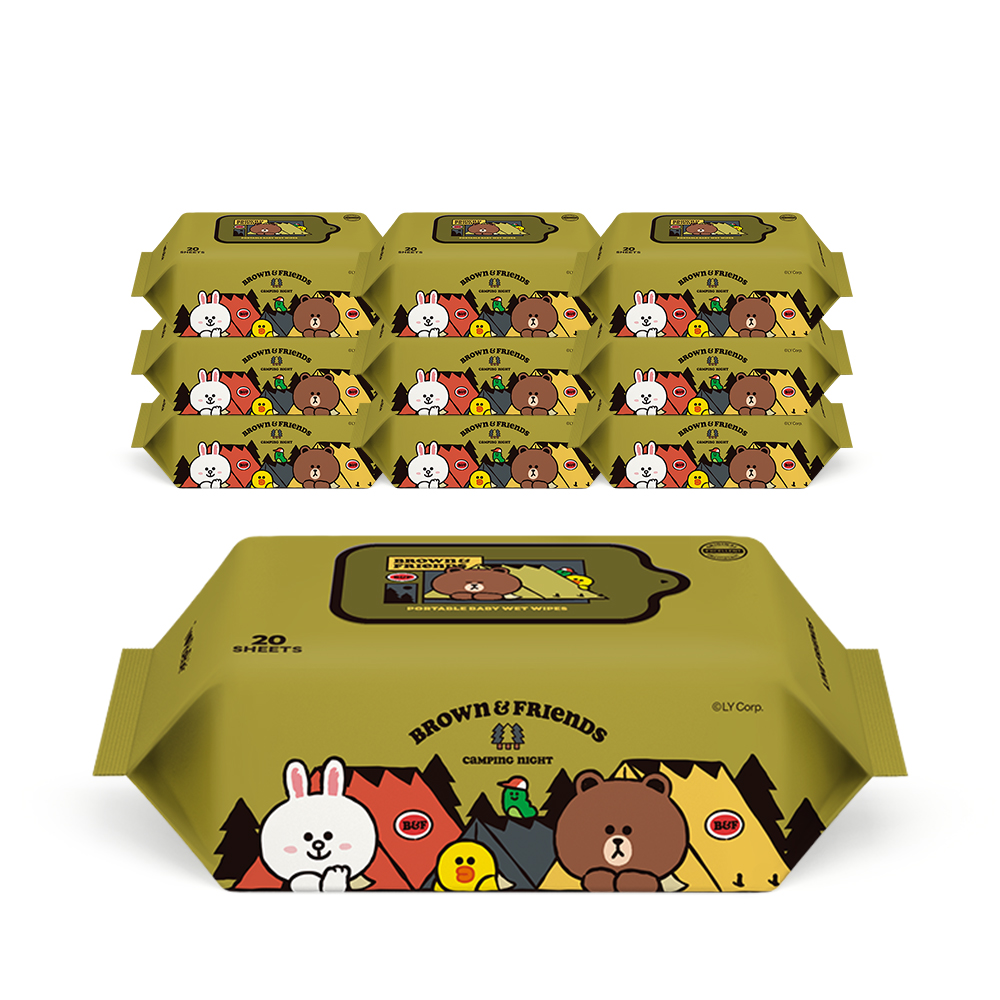 아이러브베베 라인프렌즈 버블에디션 비데 30매 10팩 화장실용 아기물티슈