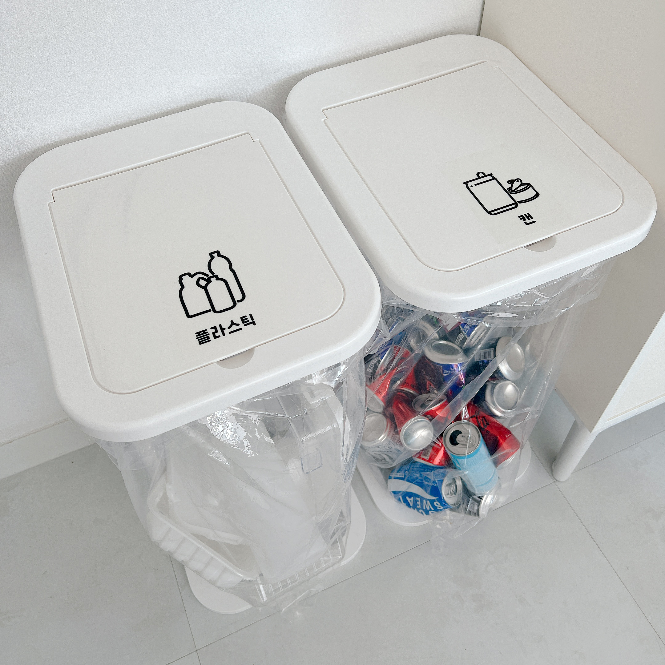 리싸이클 비닐봉투(10p) 분리수거비닐 60L 재활용 쓰레기봉투 대용량