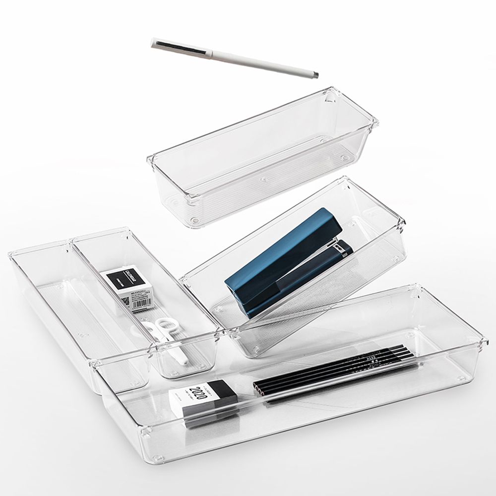 서랍정리함 칸막이수납함 책상수납 아크릴 화장품 화장대 서랍정리트레이 세트G - 상세 이미지 4