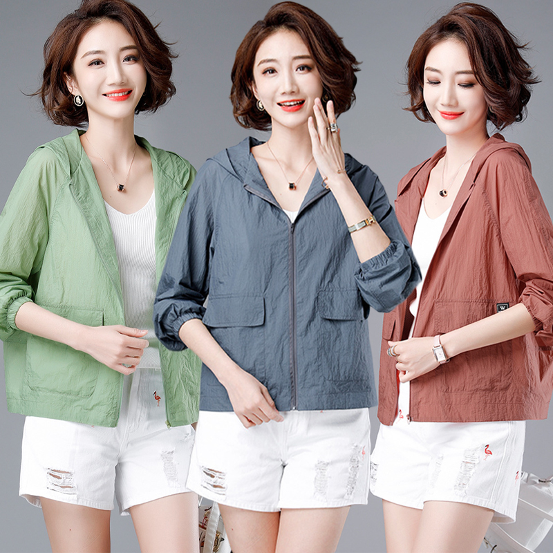 파스텔 여성 크롭 바람막이 초경량 봄 여름 가을 집업 자켓