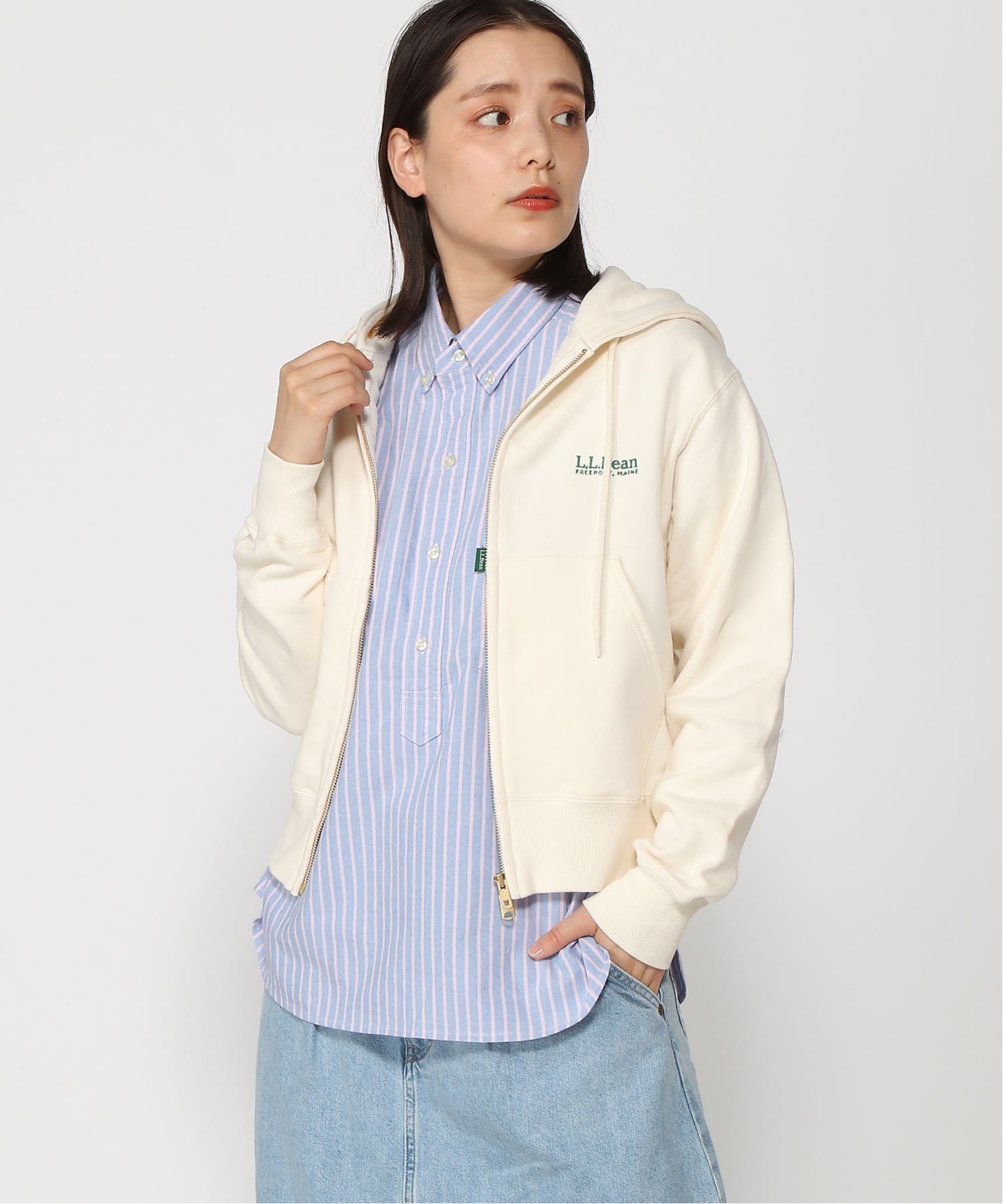 엘엘빈 후드 집업 크롭 숏 재킷 여성 자켓 후디 5컬러 LLBean - 상세 이미지 3