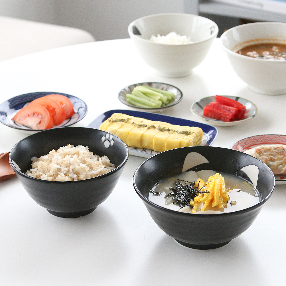 귀여운 일본 동네 고양이 공기 대접 밥그릇 국그릇