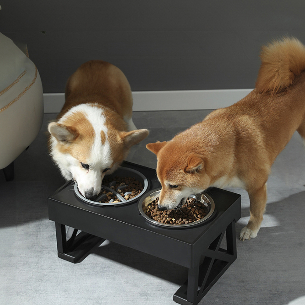 뽈뽈 전견용식기 각도조절 밥그릇 슬로우 식기 포함 2구