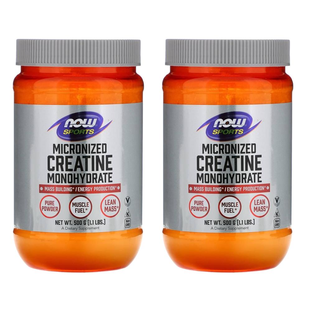 나우 Micronized 크레아틴 모노하이드레이트 파우더 분말 Creatine 500g (2개) - 상품 이미지