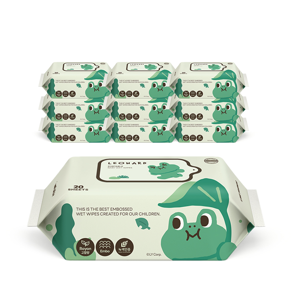 아이러브베베 라인프렌즈 버블에디션 비데 30매 10팩 화장실용 아기물티슈