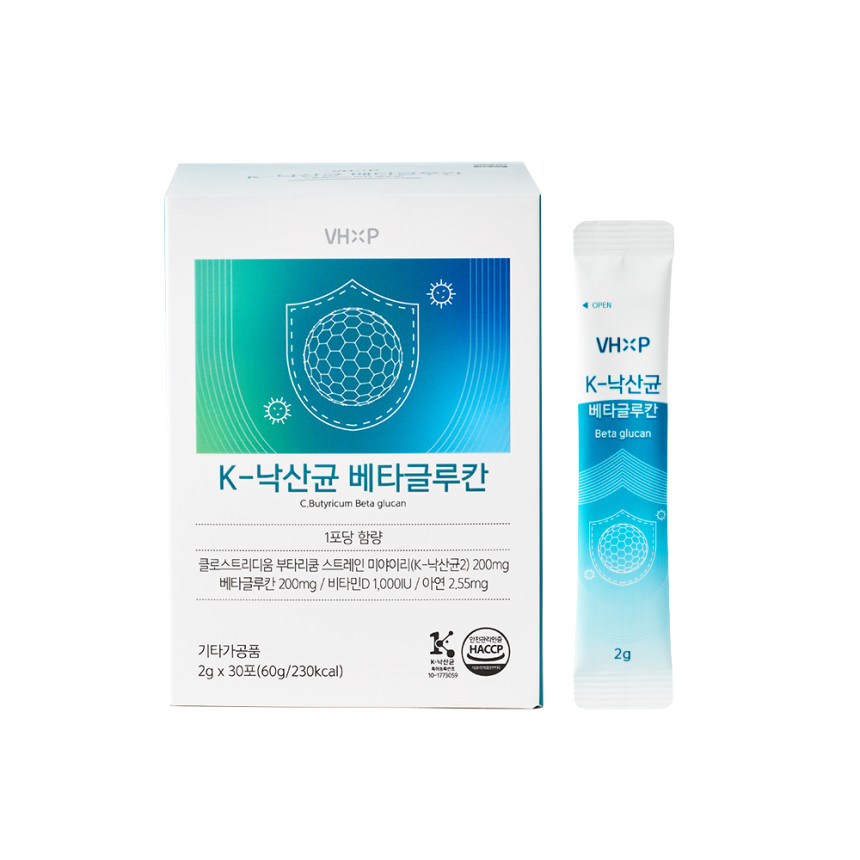 3통/K낙산균 베타글루칸 인절미맛 프로바이오틱스 유산균 30포