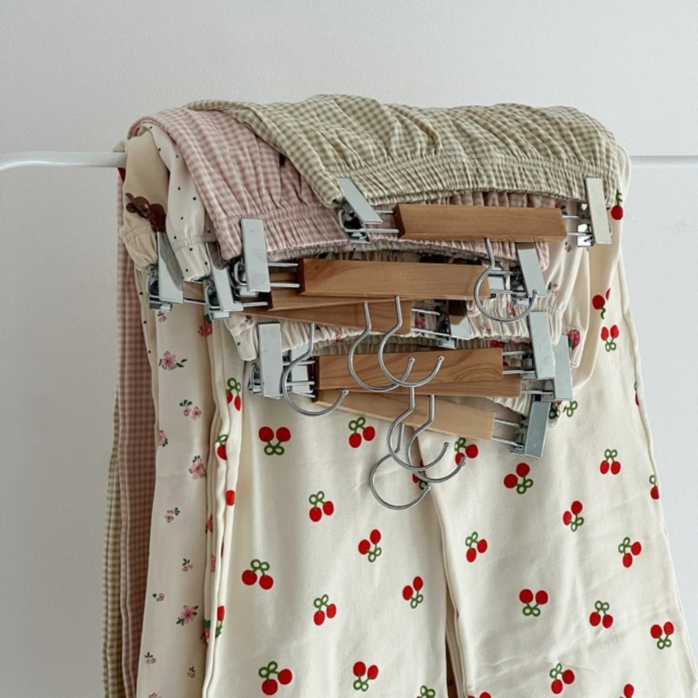 요루면 광목 커플 순면 잠옷 예쁜 체크 홈웨어 임산부 세트 - 상세 이미지 4