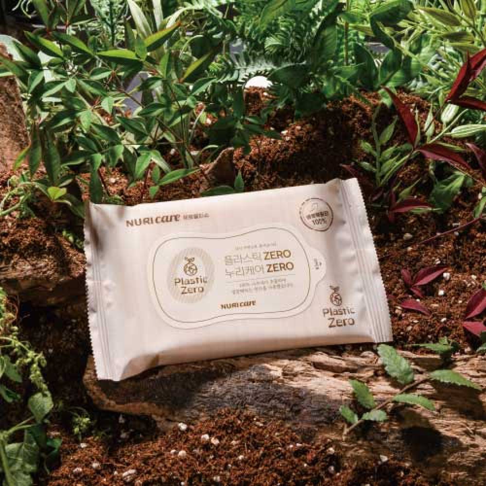 누리케어 아기와 외출할때 휴대용 미니 생분해 도톰한 제로물티슈 10매x40팩