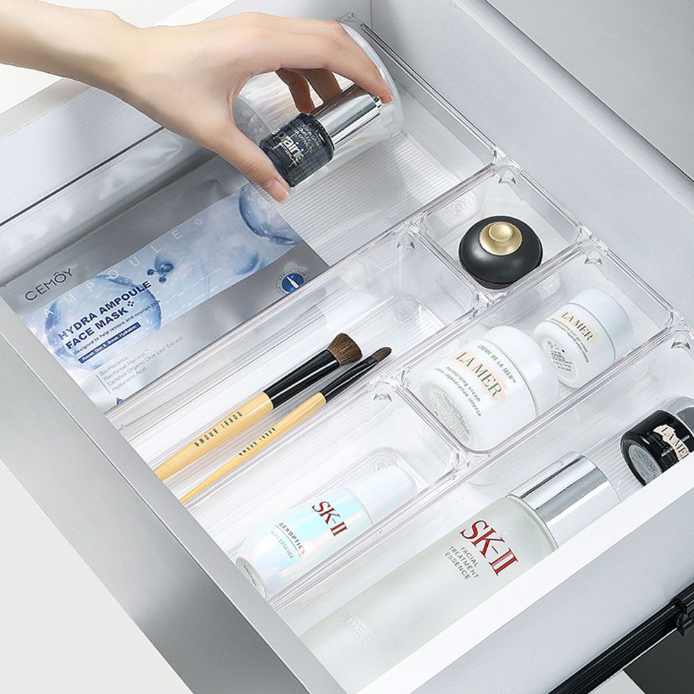 서랍정리함 칸막이수납함 책상수납 아크릴 화장품 화장대 서랍정리트레이 세트G