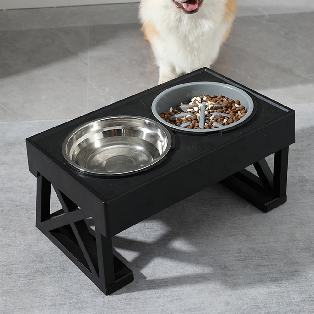 뽈뽈 전견용식기 각도조절 밥그릇 슬로우 식기 포함 2구