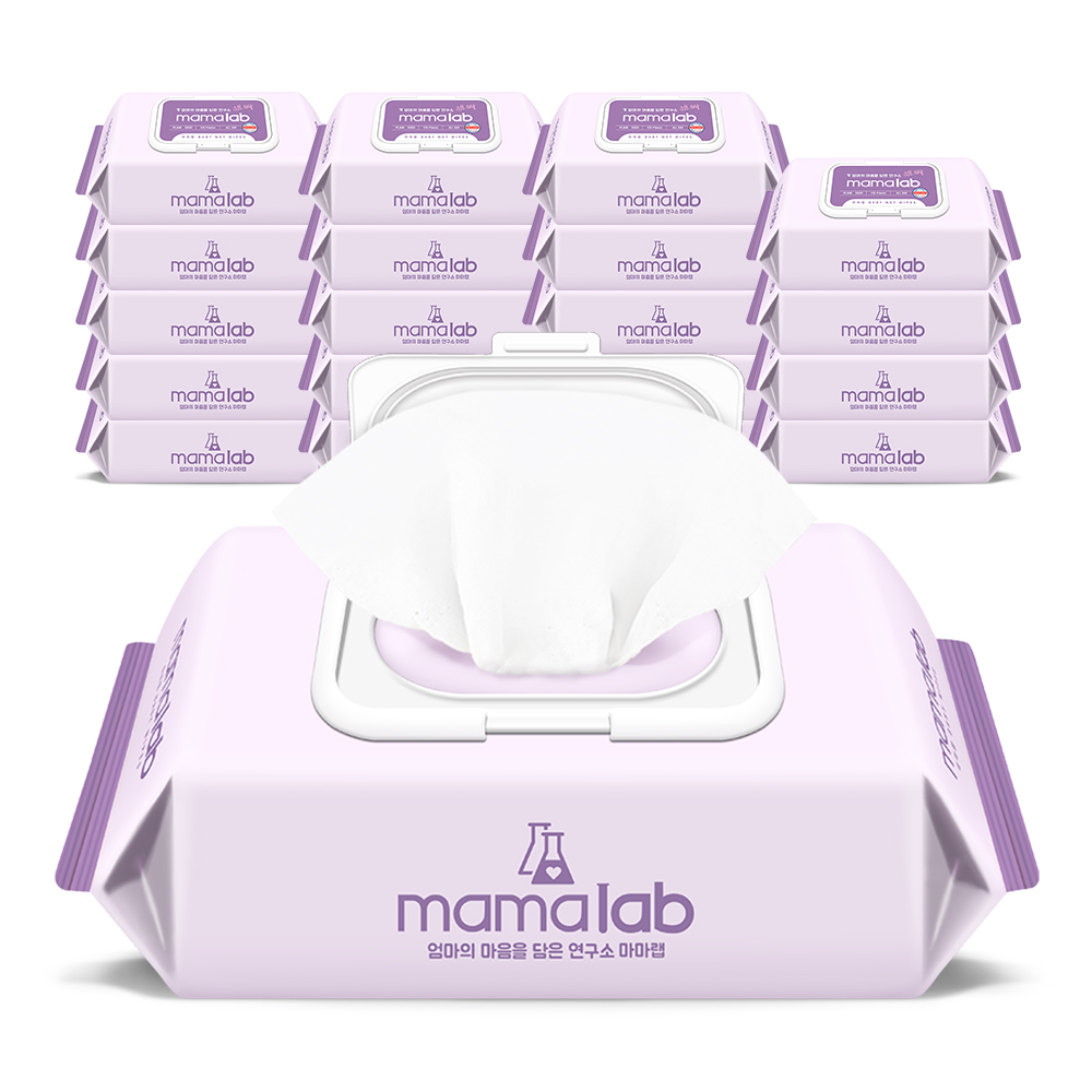 마마랩 올데이 대용량 캡형 아기물티슈 120매, 20개
