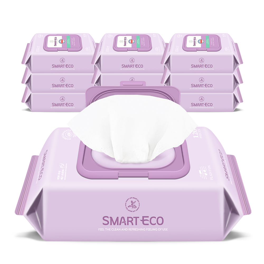 스마트에코 비바체플러스 대용량 캡형 아기물티슈 120매, 10개