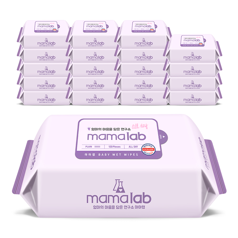 마마랩 아기물티슈 올데이 120매 리필형 20팩