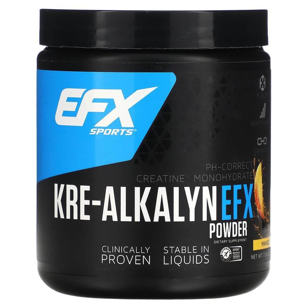 EFX Sports 크레알카린 버퍼드 크레아틴 모노하이드레이트 파우더 분말 망고 Creatine 220g - 상품 이미지