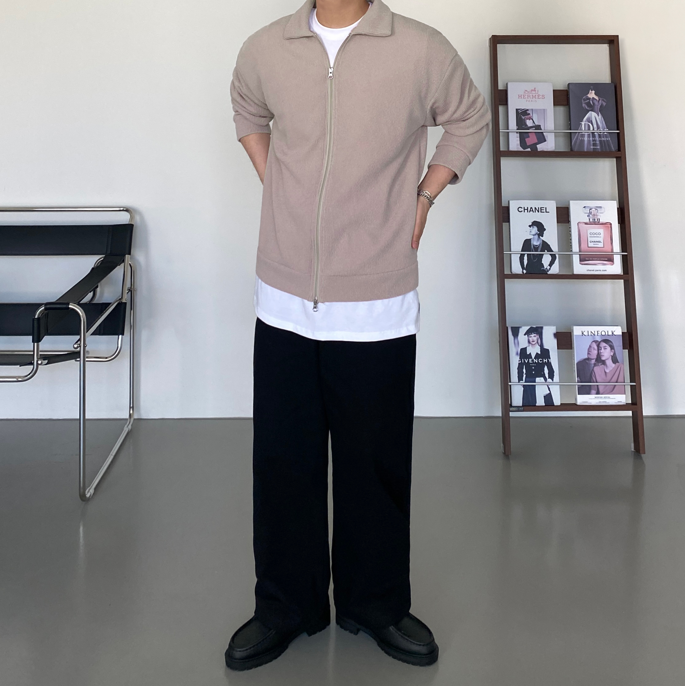 남자밴딩면바지 남자세미와이드팬츠 - 상세 이미지 5