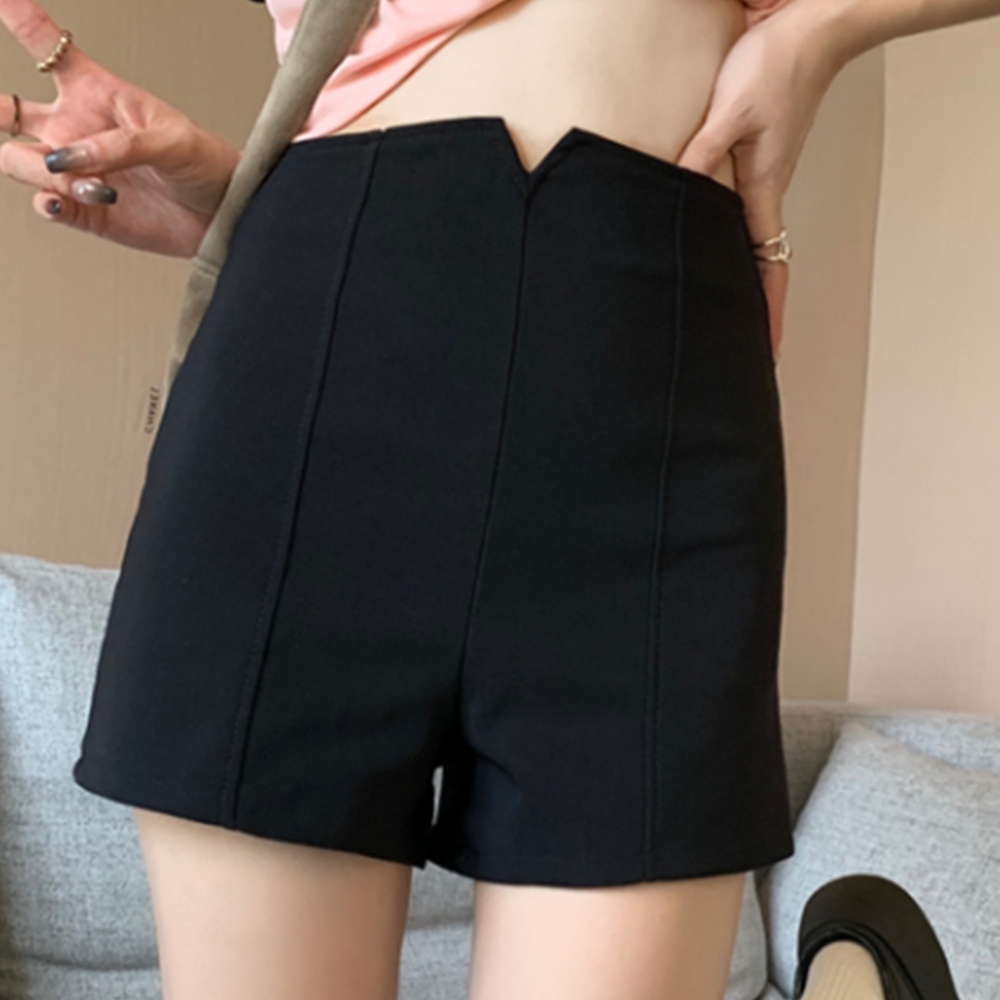 블랙 반바지 하이웨스트 노팬츠룩 숏 마이크로 팬츠 페스티벌 - 상세 이미지 3