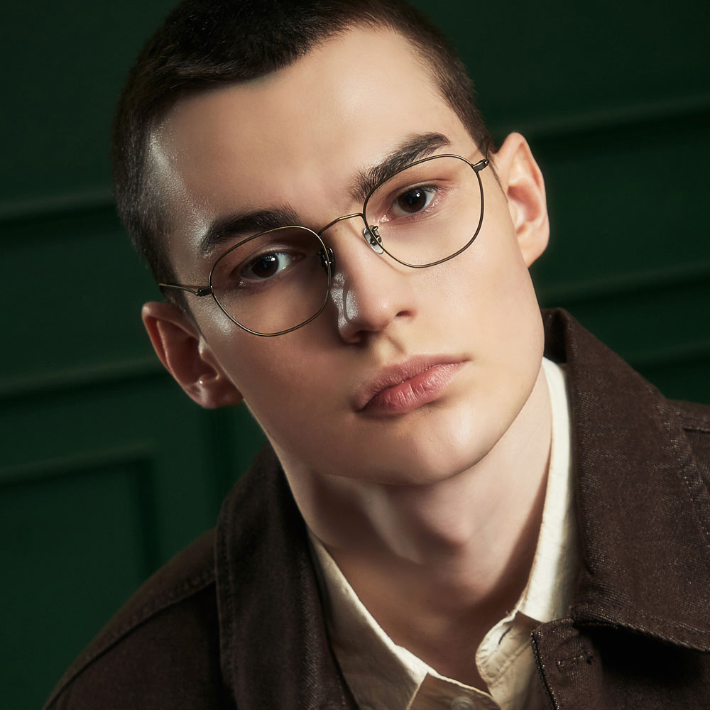 빈티지 엔틱골드 가벼운 티타늄 안경테 은테 남자 여자 블루라이트 차단 안경