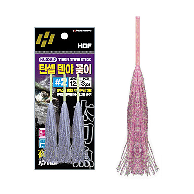 해동 오로라 틴셀 텐야 꽂이 메탈지그 갈치 자작 채비 반짝이 HA-3041 갈치 삼치 - 상품 이미지