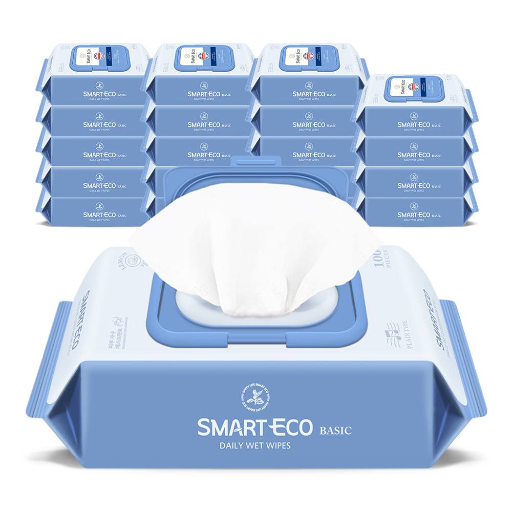 스마트에코 베이직 대용량 캡형 아기물티슈 100매, 20개